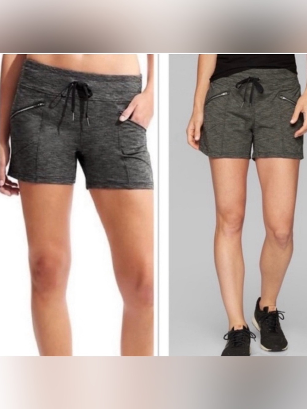 Striped Gray Women’s Drawstring Shorts